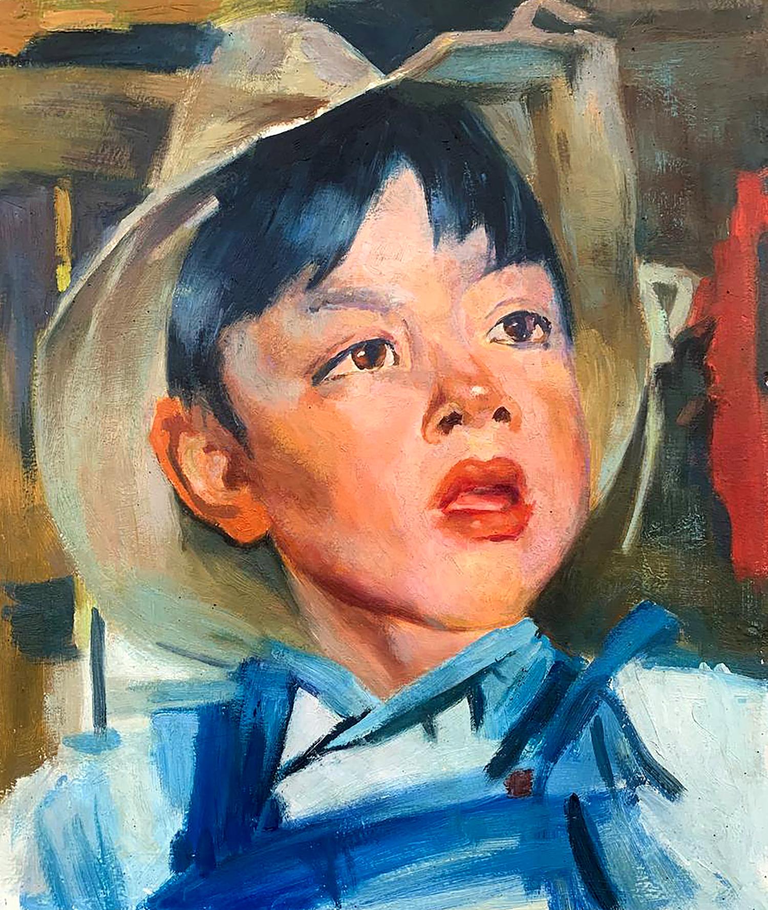 Oil painting Portrait of a boy Feshin Nikolay Ivanovich