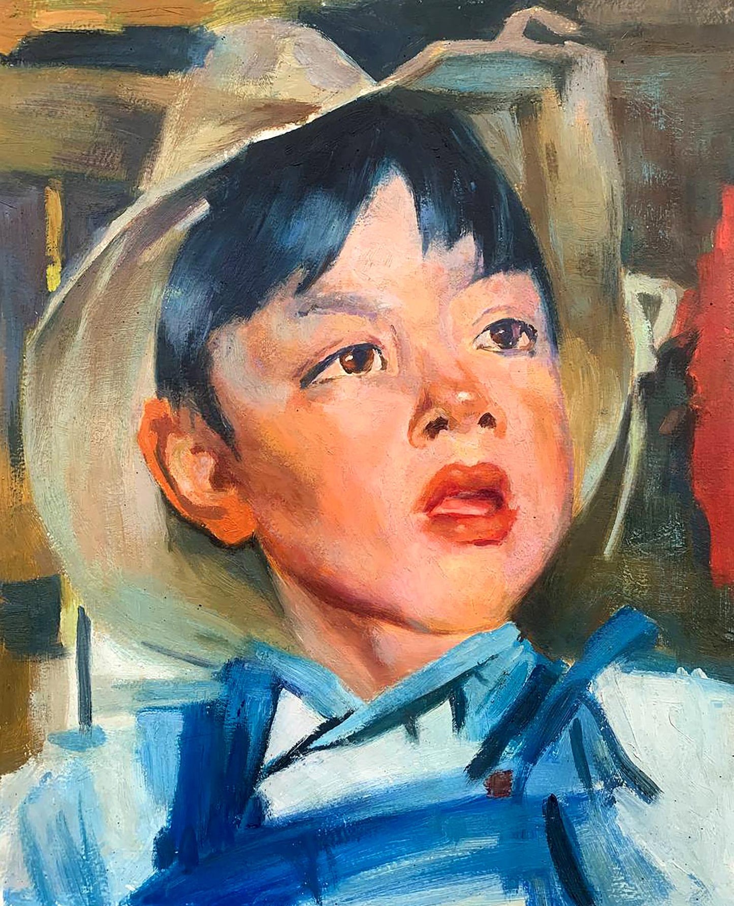 Oil painting Portrait of a boy Feshin Nikolay Ivanovich