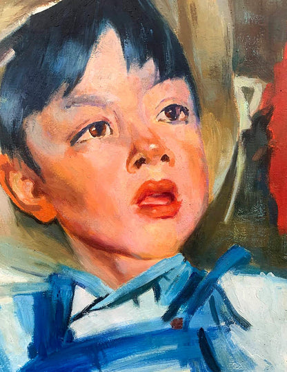 Oil painting Portrait of a boy Feshin Nikolay Ivanovich