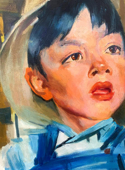 Oil painting Portrait of a boy Feshin Nikolay Ivanovich