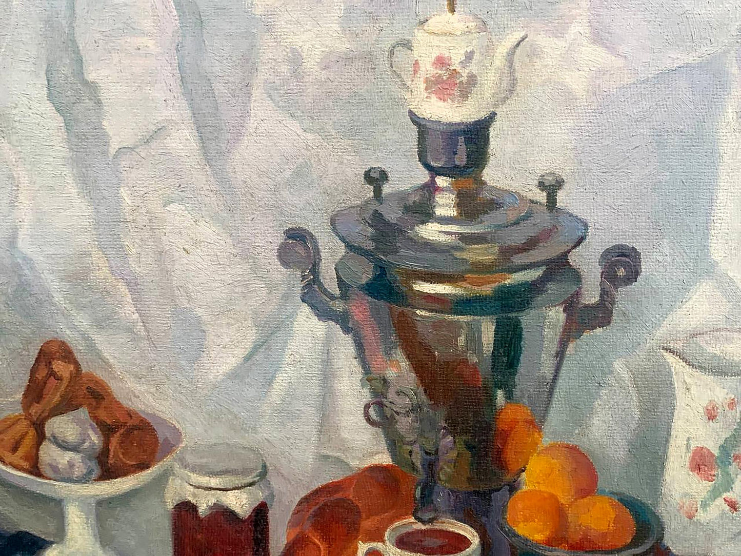 Oil painting Still life with a samovar Kerzhner Alexander Khaskelevich