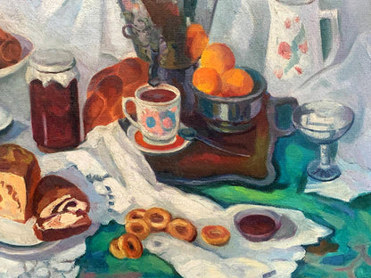 Oil painting Still life with a samovar Kerzhner Alexander Khaskelevich