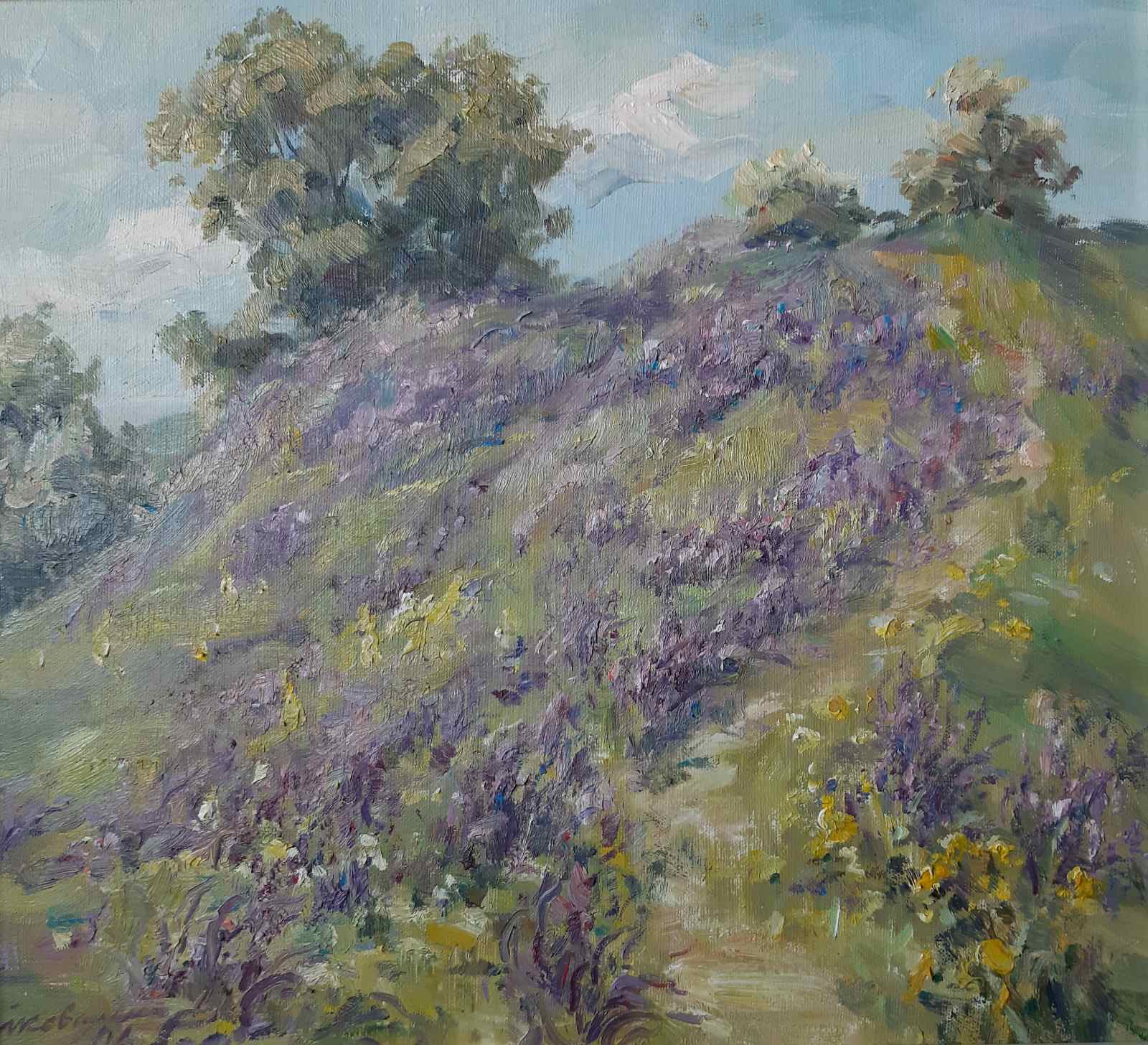 Oil painting Blooming field Kovalenko Ivan Mikhailovich