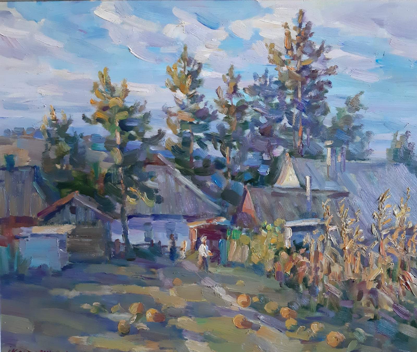 Oil painting The yard Kovalenko Ivan Mikhailovich