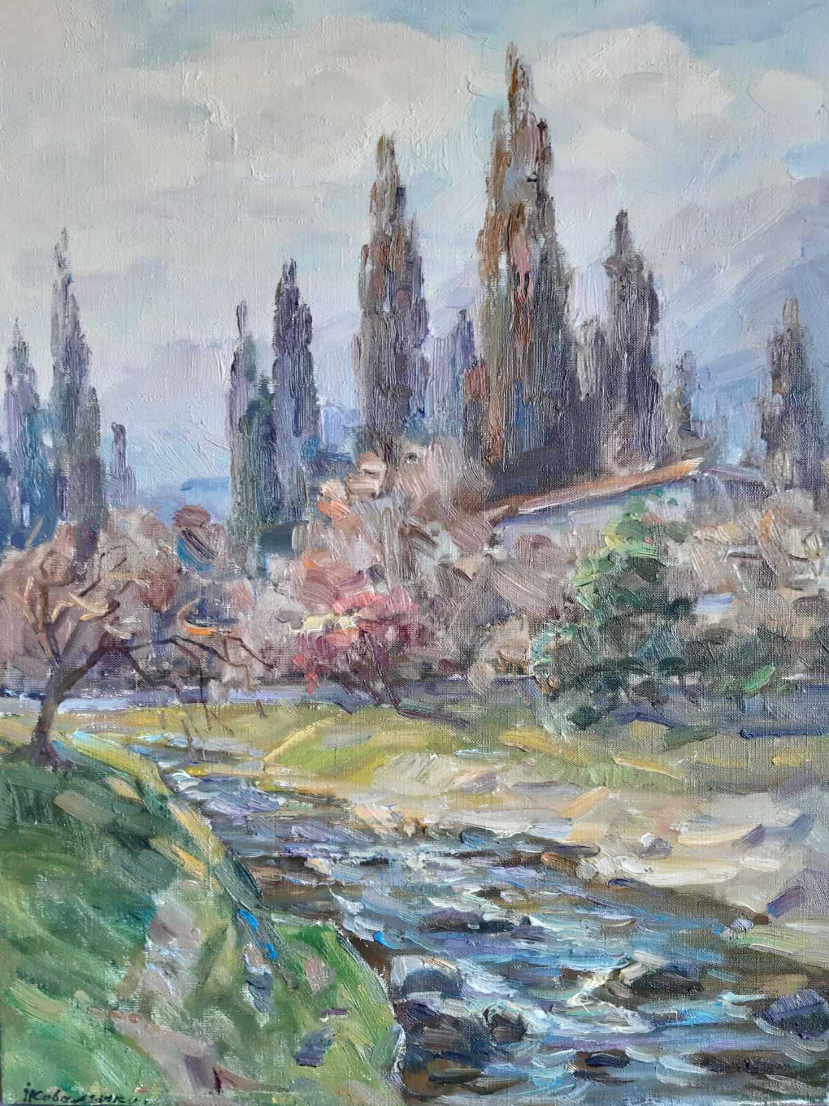 Oil painting Creek flows Kovalenko Ivan Mikhailovich