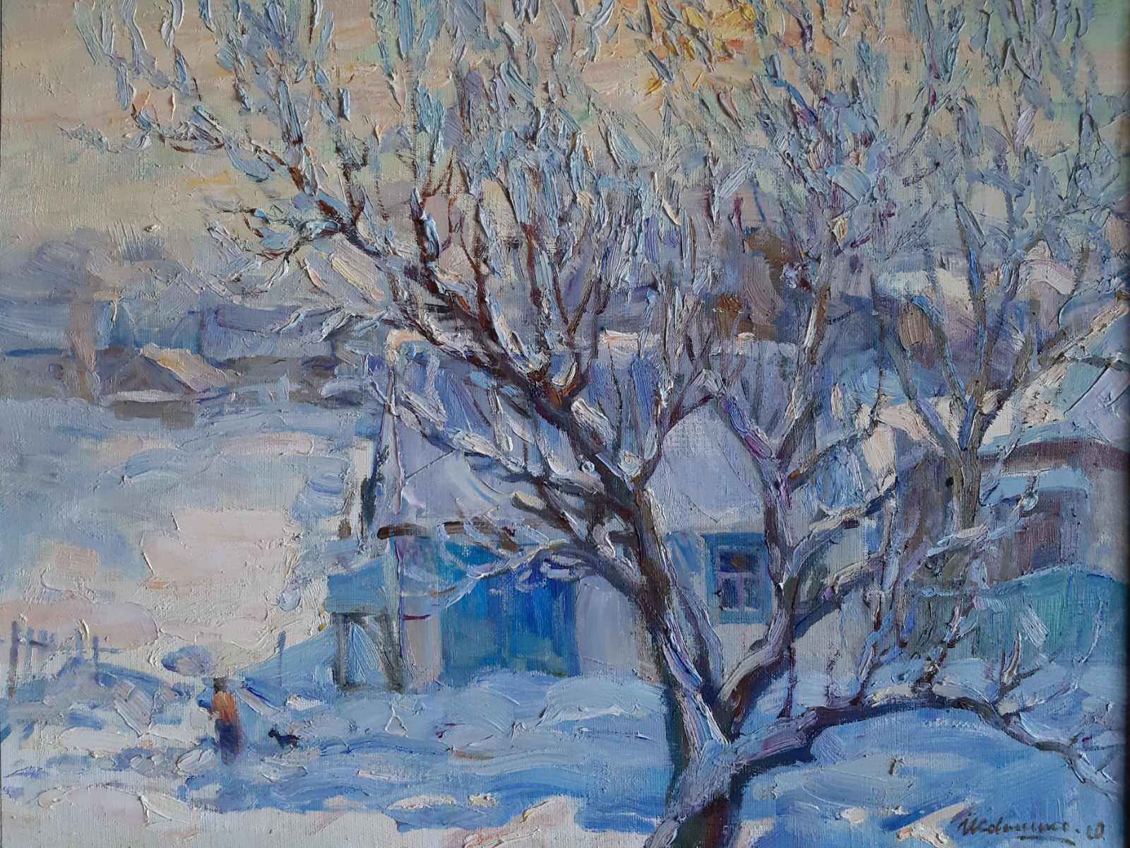 Oil painting Winter landscape Kovalenko Ivan Mikhailovich