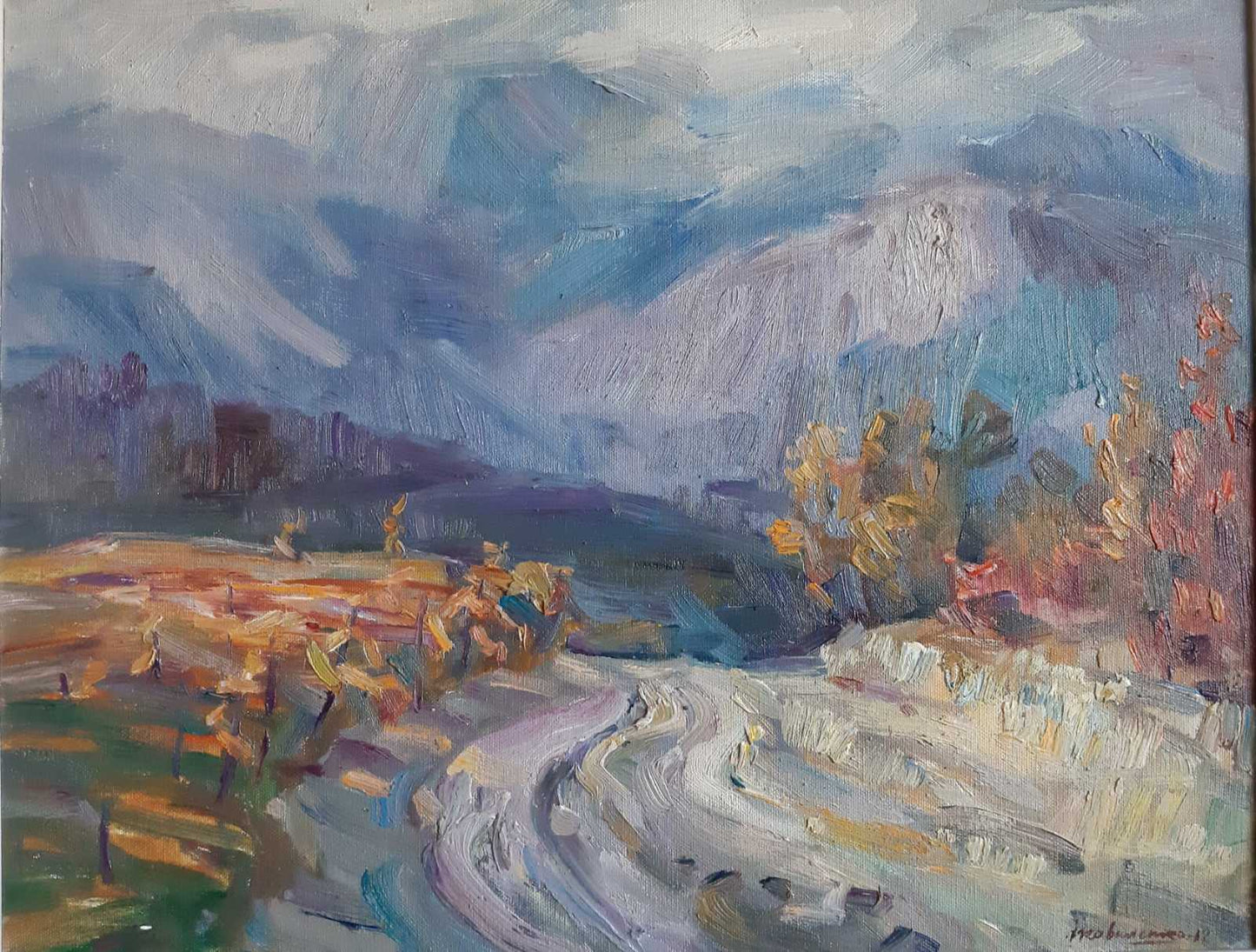 Oil painting Road to the mountains Kovalenko Ivan Mikhailovich